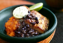 Cuban Mahi Mahi with Black Bean Sauce and Cilantro Compound Butter