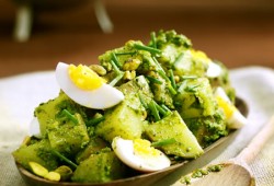 Rocket, Chive and Pistachio Pesto Potato Salad